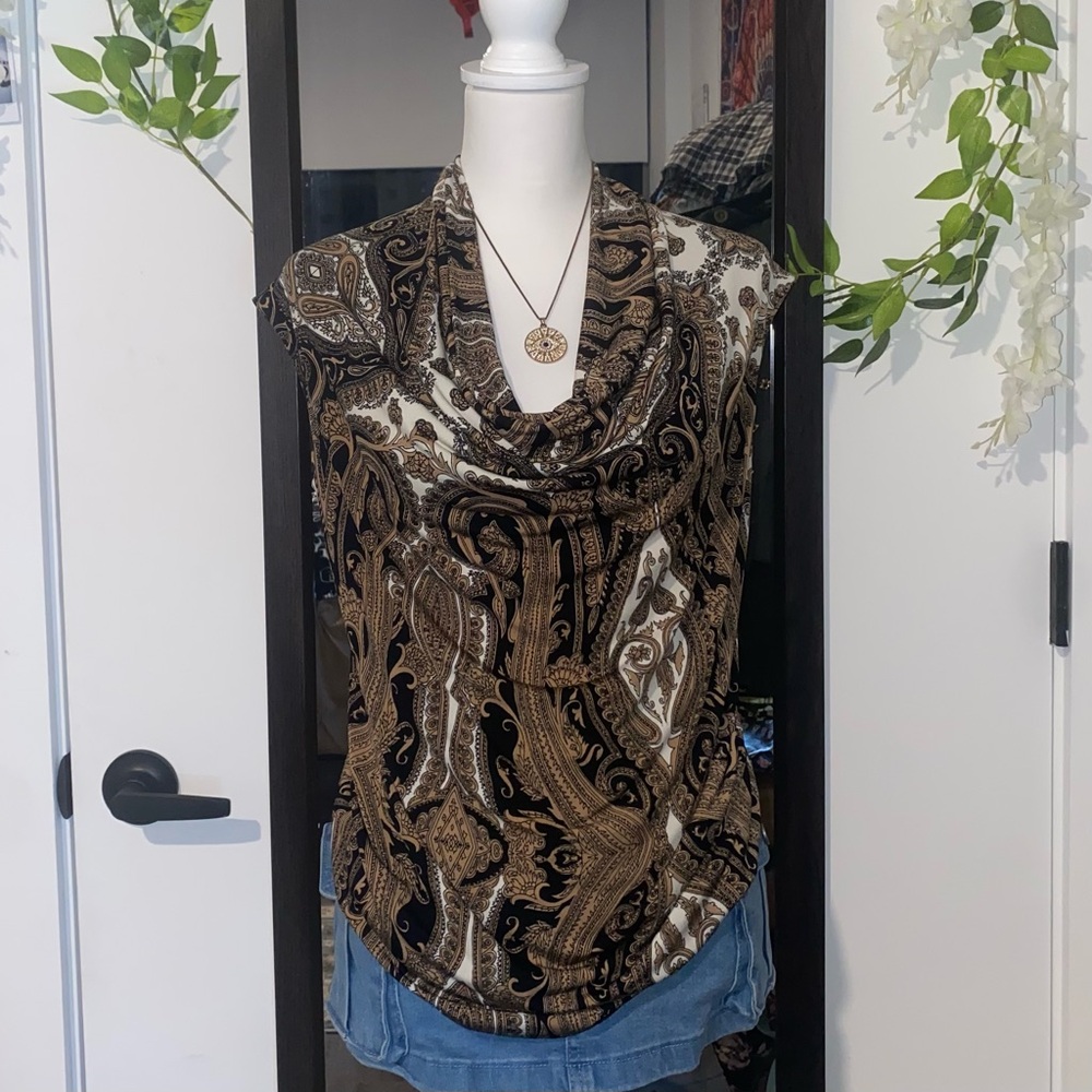 Michael kors paisley print cowl neck blouse